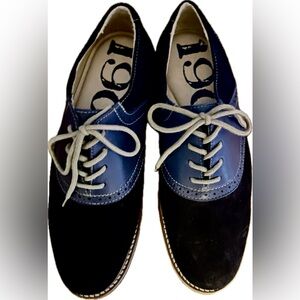 1901 blue suede
saddle oxfords